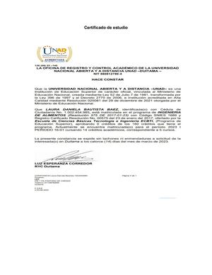 Certificado De Estudio
