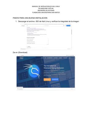 Manual De Instalacion De Kali Linux En Maquina Virtual