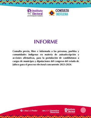 Informe Consulta personas de comunidades Indígenas