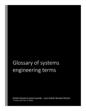 Glossary Of Systems Engineering Terms