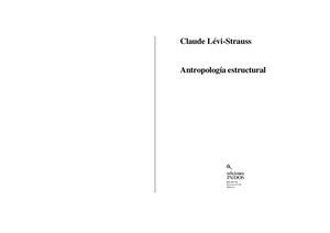 Antropologia Estructural Levi Strauss