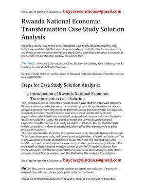Calaméo - Rwanda National Economic Transformation Case Study Solution ...