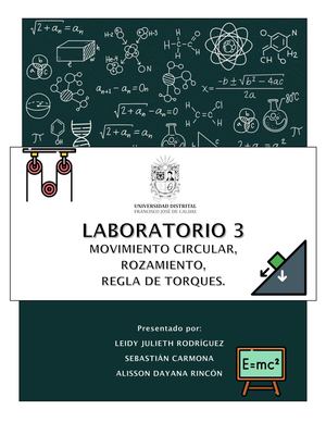Taller Laboratorio Movimiento Circular, Rozamiento, Regla De Torques