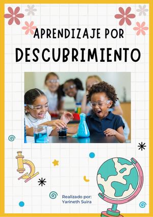 Documento A4 Portada Carátula Proyecto Ciencias Química Doodle Amarillo Y Rosa