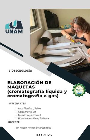 Elaboración de maquetas artesanales de los equipos cromatógrafo líquido (HPLC) y cromatógrafo de gases (CG)
