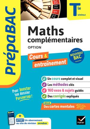 Prépabac Maths complémentaires (option) Tle générale - Bac 2024
