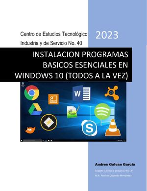 Instalacion Programas Basicos Esenciales En Windws 10 (Todos A La Vez)