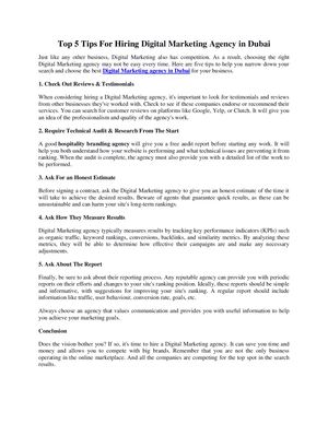 Calaméo - Top 5 Tips For Hiring Digital Marketing Agency In Dubai