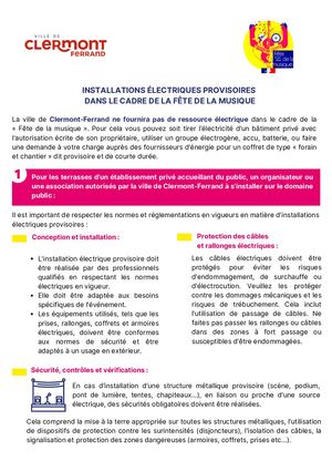 Installations éLectriques Provisoires Dans Le Cadre De La Fête De La Musique Mep Vf