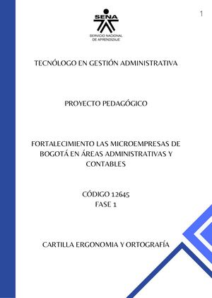 CARTILLA DE ERGONOMÍA Y ORTOGRAFÍA
