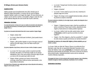 El Milagro GUIÓN CLÁSICO. LA PASIÓN DE CRISTO