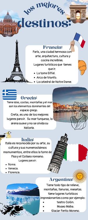 Infografia Monumentos De Europa Ilustrado Azul