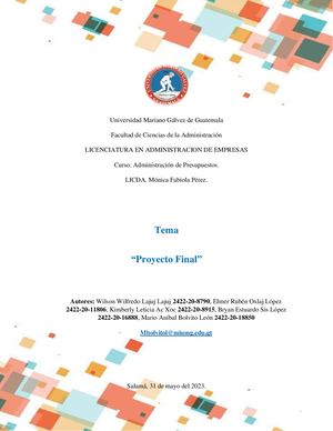 Trabajo Final Presupuestos