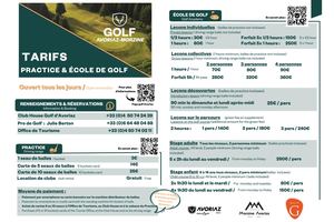 Tarif Practice & École de golf