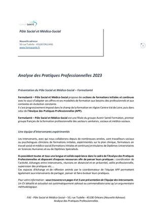 Offre Détaillée 2023 Analyse Pratiques Professionnelles