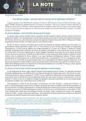 LA NOTE DU CESA N°501