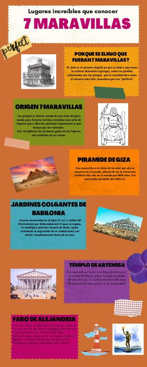 Infografía De Las 7 Maravillas Del Mundo Antiguo