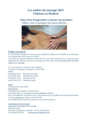 Massages 2023 - La Redorte