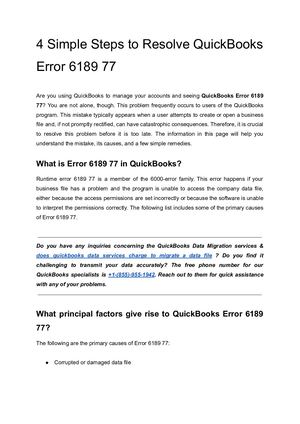 Simple Steps To Resolve Quick Books Error 6189 77