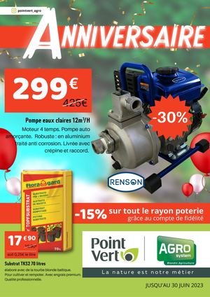 Catalogue POINT VERT (AGRO SYSTEM) | jusqu'au 30 juin 2023