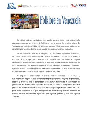 El Folklore En Venezuela