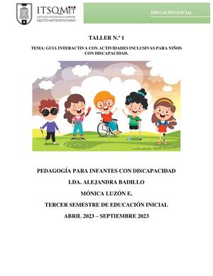 Guia Interactiva Pedagogia Para Infantes Con Discapacidad
