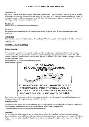 11 De Mayo Día Del Himno Nacional Argentino