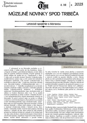 MÚZEJNÉ NOVINKY 2023