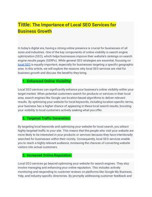 Local Seo Article For Pdf