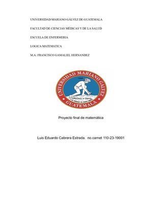 Poyecto Final De Matematica En Curso