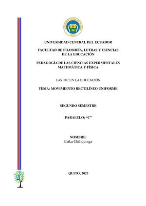 Movimiento Rectilíneo Uniforme.