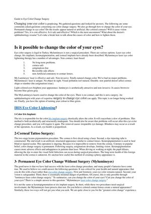 Change Eye Color With Laser