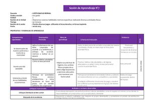 Sesion de aprendizaje 6to grado