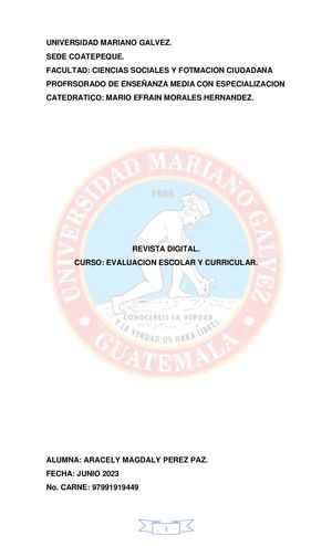 Resvista Evaluacion escolar y curricular