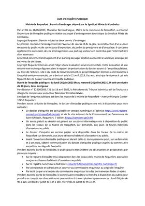 Avis Roquefort Demain 2