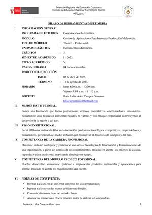 Sílabo Herramientas Multimedia 2023