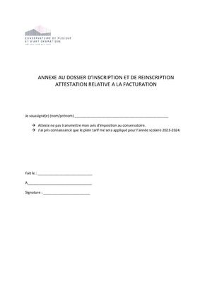 Attestationrelativefacturation