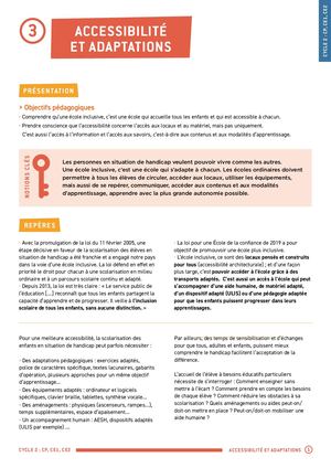 Activités pédagogiques - Accessibilité et Adaptations