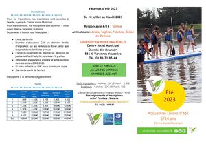 Programme Accueil de loisirs Été 2023