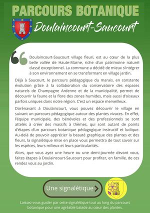Livret D'informations Du Parcours Botanique De Doulaincourt Saucourt