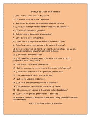 Trabajo De La Democracia