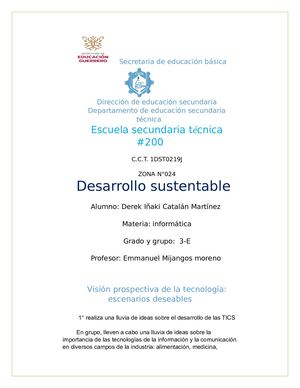 Derek Iñaki Catalan Martinez Desarrollo Sustentable