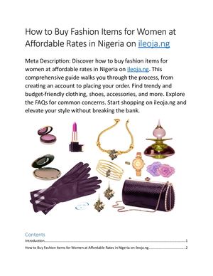 How To Buy Fashion Items For Women At Affordable Rates In Nigeria On Ileoja