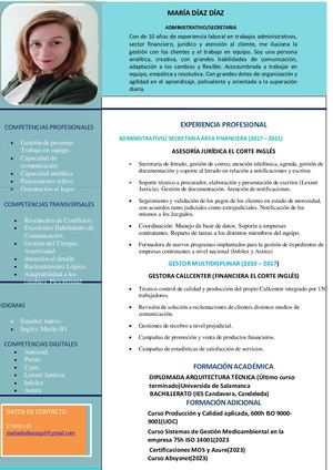 Cv María Díaz Díaz