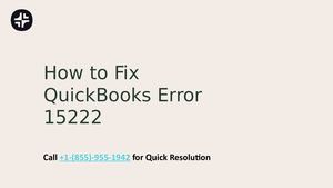 Fix QuickBooks Error 15222 with this easy guide