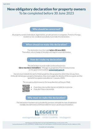 Infos - Obligatory Declaration For Property Owners 2023