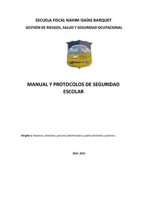 Manual Y Protocolos De Actuación De Seguridad Nib