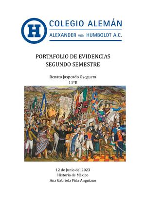 Portafolio De Evidencias de Historia Segundo Semestre