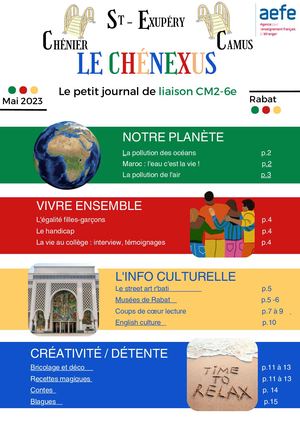 Journal Liaison Cm2 6e Saint Exupéry Rabat