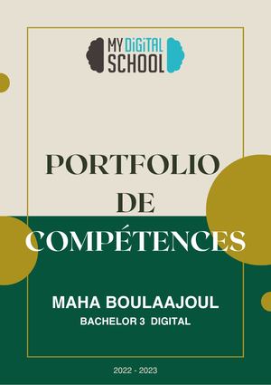 Portfolio De Compétences Maha Boulaajoul